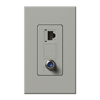 Lutron, Phone/Cable Jack, NT-PJ8CJ-GR