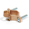 Ground Clamp with Threaded Hub for Conduit Pipe, 2 1/2" - 4" Size, 1/2" Hubs, Brass