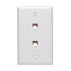 Leviton, Standard Type 625B3 Duplex Telephone Wall Jack, 40944-W