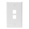 Leviton, QuickPort® Single Gang 2-Port Wallplate, 41080-2WP