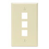 Leviton, QuickPort® Single Gang 3-Port Wallplate, 41080-3AP