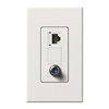 Lutron, Phone/Cable Jack, NT-PJ8CJ-WH