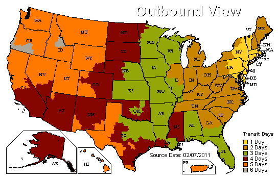UPS map