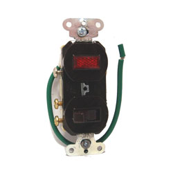 Cooper Wiring Devices, 294B-BOX, Single-Pole Toggle Switch with Pilot Light