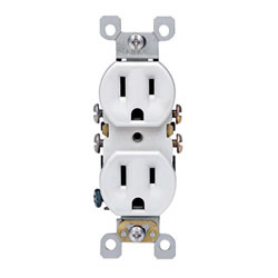 Leviton, 5320-SW, 5-15R, Duplex Receptacle