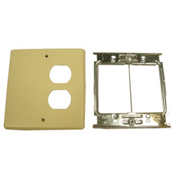 Wiremold, Steel Raceway 4000 Series, Two-Gang Overlapping Cover Duplex Receptacle, V4047BX