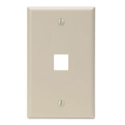 Leviton, QuickPort&reg; Single Gang 1-Port Wallplate, 41080-1IP