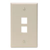 Leviton, QuickPort&reg; Single Gang 2-Port Wallplate, 41080-2IP