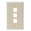 Leviton, QuickPort&reg; Single Gang 3-Port Wallplate, 41080-3IP