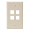 Leviton, QuickPort&reg; Single Gang 4-Port Wallplate, 41080-4IP