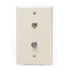 Leviton, Type 625D Telephone and Video Combination Wall Jack, 40259-I