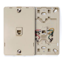 Leviton, Type 630A Telephone Screw Terminal Wall Jack, 40214-I
