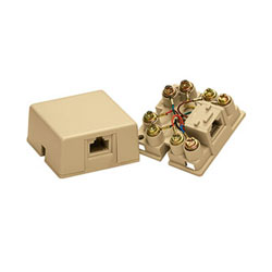 Leviton, Type 625A2 Surface Mount Telephone Wall Jack, 40278-I