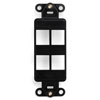 Leviton, QuickPort&reg; Decora 4-Port Insert, 41644-E