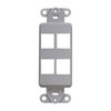 Leviton, QuickPort&reg; Decora 4-Port Insert, 41644-GY