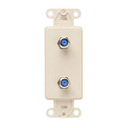 Leviton, Decora Video Duplex F-Type Wall Jack Insert, 40682-I