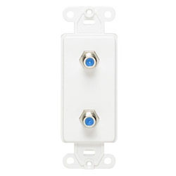 Leviton, Decora Video Duplex F-Type Wall Jack Insert, 40682-W