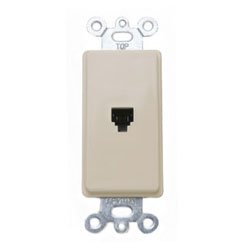 Leviton, Type 625 Decora 6P4C Telephone Wall Jack Insert, 40649-I