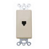 Leviton, Type 625 Decora 6P4C Telephone Wall Jack Insert, 40649-I