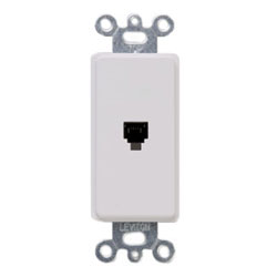Leviton, Type 625 Decora 6P4C Telephone Wall Jack Insert, 40649-W