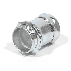 EMT Connectors, 1/2" Size, Compression Type, Concrete tight when Taped, Steel