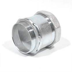 EMT Connectors, 3" Size, Compression Type, Concrete tight when Taped, Steel