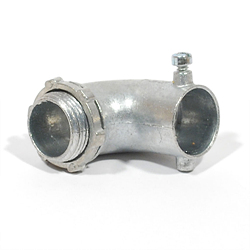 EMT 90&deg; Angle Connectors, 1/2" Size, Set Screw Type, Concrete tight, Steel when taped, Zinc Die Cast