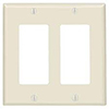 Leviton, 80409-A, 2 Gang 2 Decora/GFI, Almond, Wall Plate,
