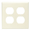 Leviton, 82016, 2 Gang 2 Duplex Receptacle, Almond, Wall Plate 