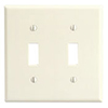 Leviton, 82009, 2 Gang 2 Toggle Switch, Almond, Wall Plate 