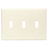 Leviton, 82011, 3 Gang 3 Toggle Switch, Almond Wall Plate 