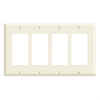 Leviton, 80412-A, 4 Gang 4 Decora/GFI, Almond, Wall Plate 