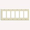Leviton, 80436-A, 6 Gang 6 Decora/GFI, Almond, Wall Plate 