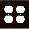 Leviton, 80716-E, 2 Gang 2 Duplex Receptacle, Black, Wall Plate 