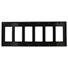 Leviton, 80436-E, 6 Gang 6 Decora/GFI, Black, Wall Plate