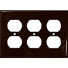 Leviton, 85030, 3 Gang 3 Duplex Receptacle, Brown, Wall Plate,