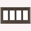 Leviton, 85041, 4 Gang 4 Duplex Receptacle, Brown Wall Plate