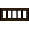 Leviton, 80423, 5 Gang 5 Decora/GFI, Brown, Wall Plate 
