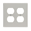 Leviton, 87016, 2 Gang 2 Duplex Receptacle, Gray, Wall Plate