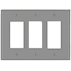 Leviton, 80411-GY, 3 Gang 3 Decora/GFI, Grey, Wall Plate