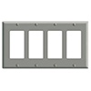 Leviton, 80412-GY, 4 Gang 4 Decora/GFI, Grey, Wall Plate