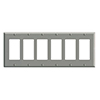 Leviton, 80436-GY, 6 Gang 6 Decora/GFI, Grey, Wall plate