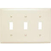 Leviton, 78011, 3 Gang 3 Toggle Switch, Light Almond, Wall Plate