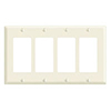 Leviton, 80412-T, 4 Gang 4 Decora/GFI, Light Almond, Wall Plate