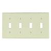 Cooper, 2054LA, 4 Gang 4 Toggle Switch, Light Almond, Wall Plate