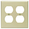 Cooper, 2150V-BOX, 2 Gang 2 Duplex Receptacle, Ivory, Wall Plate