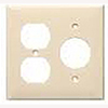 Mulberry, 92842, 2 Gang 1 Duplex Receptacle 1 Single Receptacle, Jumbo, Ivory, Wall Plate