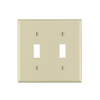 Mulberry, 84872, 2 Gang 2 Toggle Switch, Jumbo, Metal, Ivory, Wall Plate