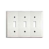 Mulberry, 97873, 3 Gang 3 Toggle Switch, Jumbo, Stainless Steel, Wall Plate