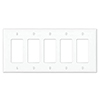 Mulberry, 86838, 5 Gang 5 Decora/GFI, Jumbo, Metal, White, Wall Plate